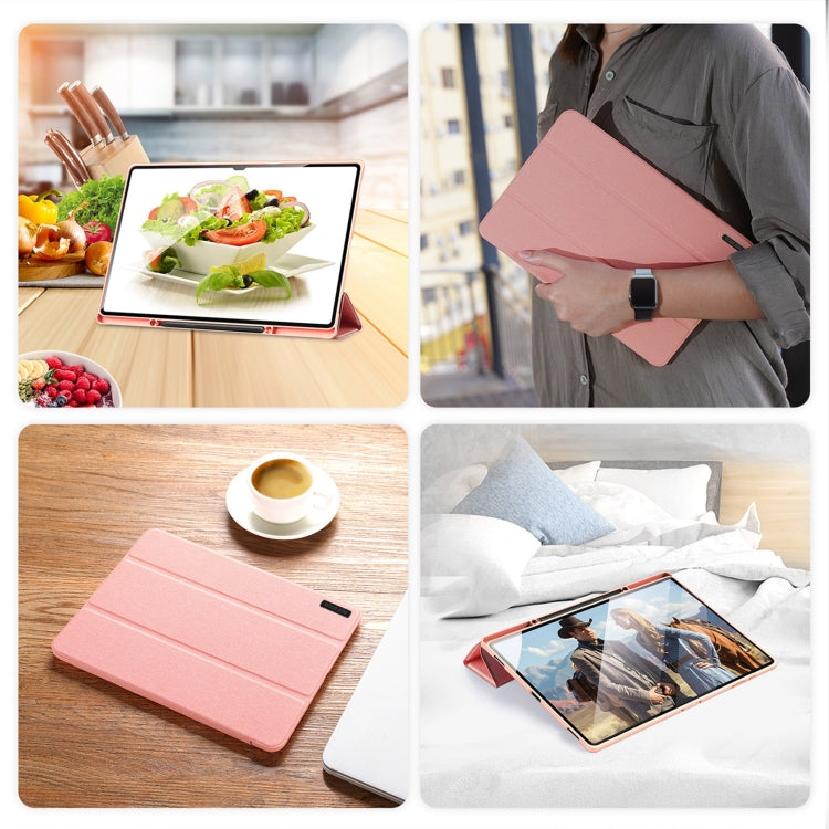 For Samsung Galaxy Tab S10 Ultra DUX DUCIS Domo Series Magnetic Flip Leather Tablet Case(Pink) - Other Galaxy Tab PC by DUX DUCIS | Online Shopping UK | buy2fix