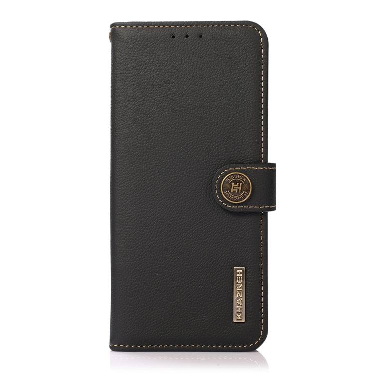 For Xiaomi Redmi K70 Pro KHAZNEH Custer Texture RFID Genuine Leather Phone Case(Black) - K70 Pro Cases by buy2fix | Online Shopping UK | buy2fix