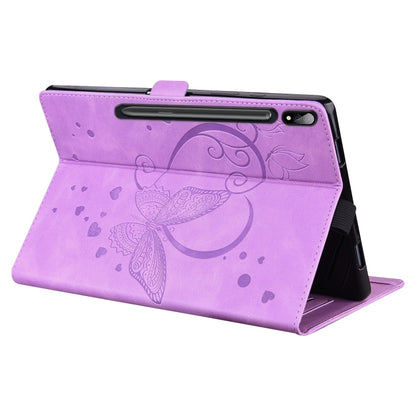 For Samsung Galaxy Tab S9 FE Love Butterfly Embossed Leather Tablet Case(Purple) - Other Galaxy Tab PC by buy2fix | Online Shopping UK | buy2fix