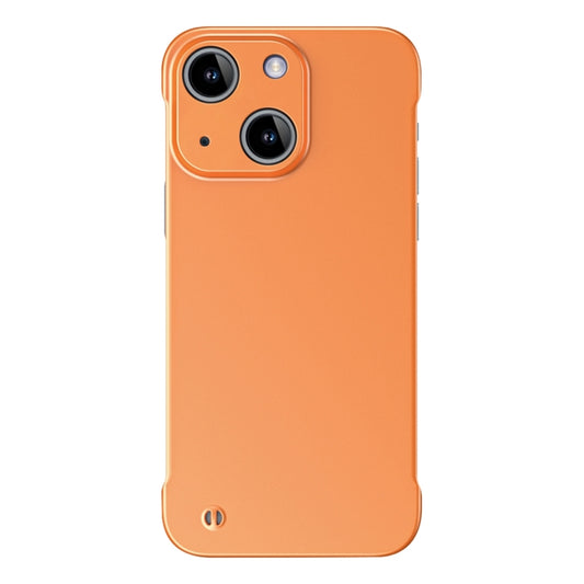 For iPhone 15 Plus Frameless Metallic Paint Hybrid PC Phone Case(Orange) - iPhone 15 Plus Cases by buy2fix | Online Shopping UK | buy2fix