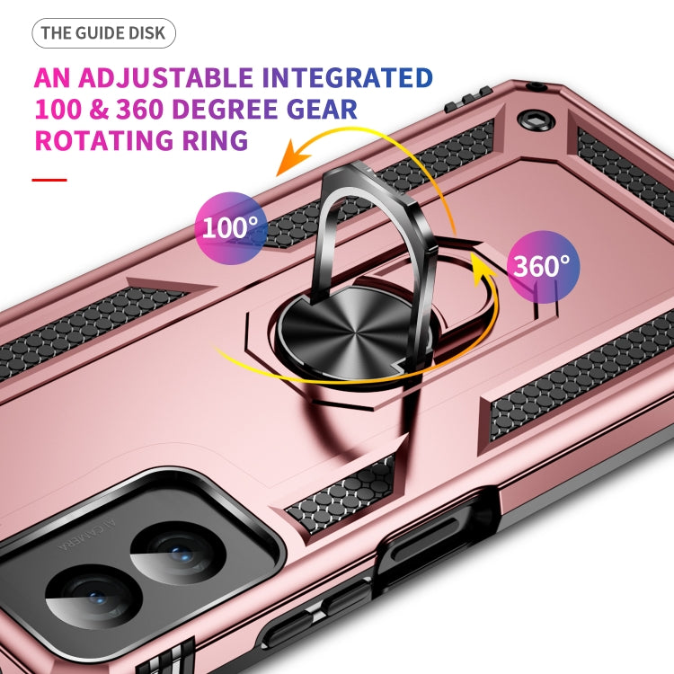 For Motorola Moto G Power 5G 2024 Shockproof TPU + PC Phone Case with Holder(Rose Gold) - Motorola Cases by buy2fix | Online Shopping UK | buy2fix