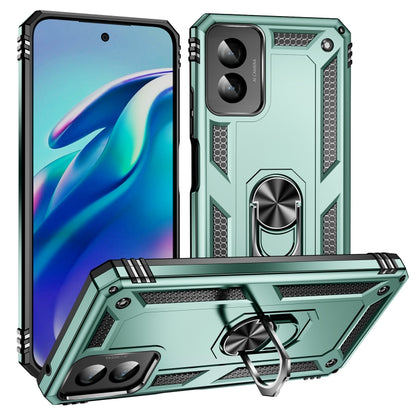 For Motorola Moto G Power 5G 2024 Shockproof TPU + PC Phone Case with Holder(Dark Green) - Motorola Cases by buy2fix | Online Shopping UK | buy2fix