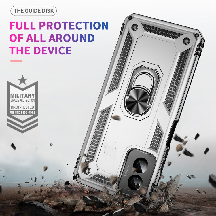 For Motorola Moto G Power 5G 2024 Shockproof TPU + PC Phone Case with Holder(Silver) - Motorola Cases by buy2fix | Online Shopping UK | buy2fix