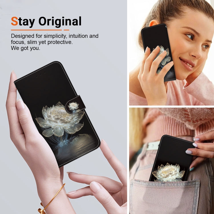 For Motorola Moto G Power 5G 2024 Crystal Texture Colored Drawing Leather Phone Case(Crystal Peony) - Motorola Cases by buy2fix | Online Shopping UK | buy2fix