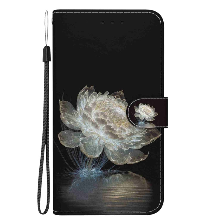 For Motorola Edge 2024 Crystal Texture Colored Drawing Leather Phone Case(Crystal Peony) - Motorola Cases by buy2fix | Online Shopping UK | buy2fix