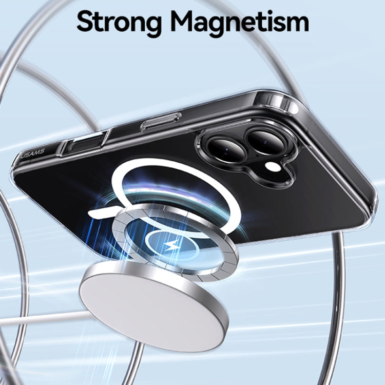 For iPhone 16 Plus USAMS Ice Magnet Series MagSafe PC Hybrid TPU Phone Case(Transparent) - iPhone 16 Plus Cases by USAMS | Online Shopping UK | buy2fix