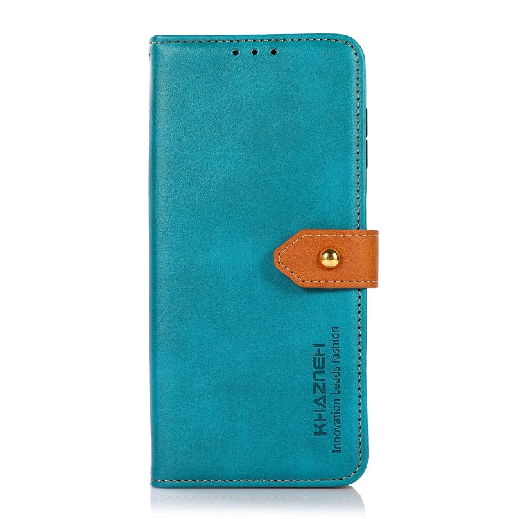 For Google Pixel 9 KHAZNEH Dual-color Cowhide Texture Flip Leather Phone Case(Blue) - Google Cases by buy2fix | Online Shopping UK | buy2fix