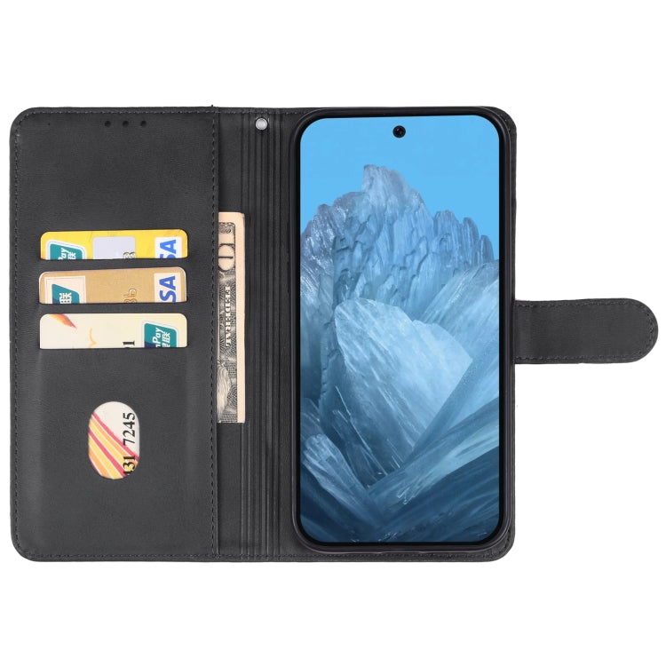 For Google Pixel 9 Pro XL Leather Phone Case(Black) - Google Cases by buy2fix | Online Shopping UK | buy2fix