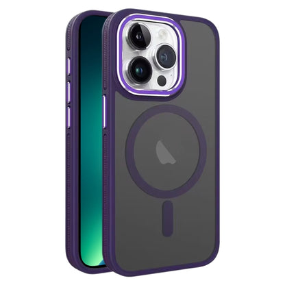 For iPhone 13 Pro Max Two-color Frosted MagSafe Magnetic Phone Case(Purple) - iPhone 13 Pro Max Cases by buy2fix | Online Shopping UK | buy2fix