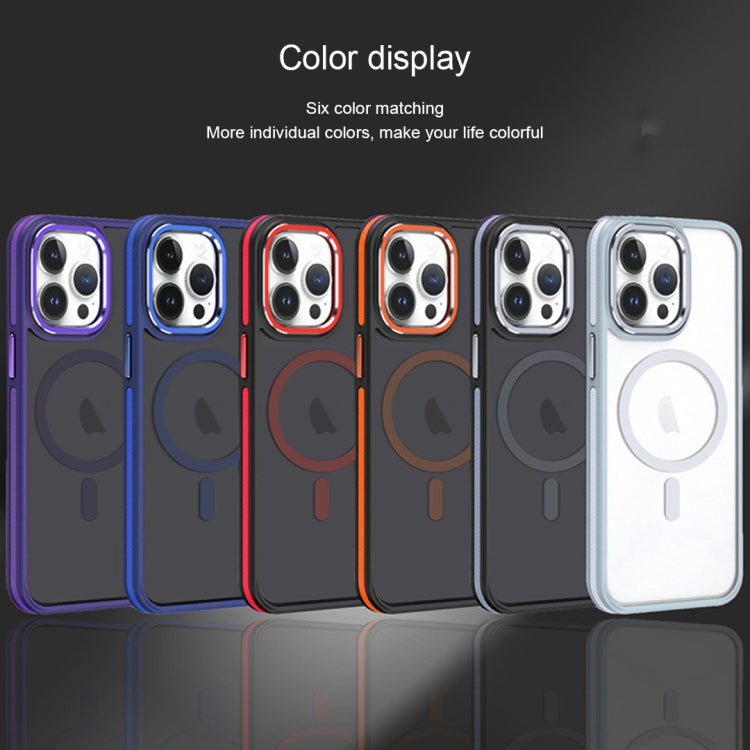 For iPhone 11 Pro Max Two-color Frosted MagSafe Magnetic Phone Case(Blue) - iPhone 11 Pro Max Cases by buy2fix | Online Shopping UK | buy2fix