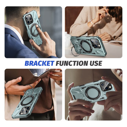 For iPhone 16 Pro MagSafe Magnetic Shockproof Phone Case with Ring Holder(Green) - iPhone 16 Pro Cases by buy2fix | Online Shopping UK | buy2fix