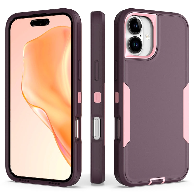 For iPhone 16 Plus 2 in 1 Magnetic PC + TPU Phone Case(Purple Red+Pink) - iPhone 16 Plus Cases by buy2fix | Online Shopping UK | buy2fix