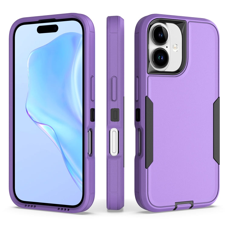 For iPhone 16 2 in 1 Magnetic PC + TPU Phone Case(Purple+Black) - iPhone 16 Cases by buy2fix | Online Shopping UK | buy2fix