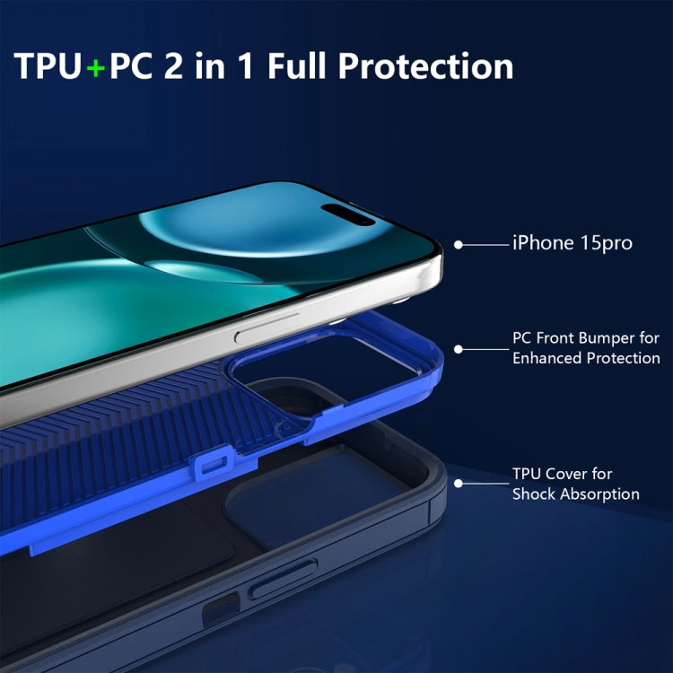 For iPhone 16 Pro 2 in 1 Magnetic PC + TPU Phone Case(Blue+Blue Green) - iPhone 16 Pro Cases by buy2fix | Online Shopping UK | buy2fix