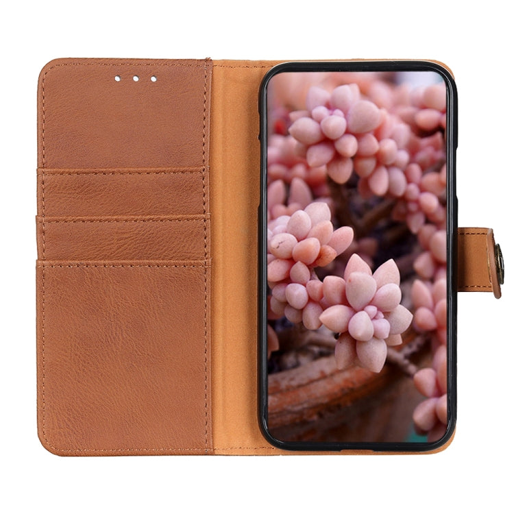 For Google Pixel 9 KHAZNEH Cowhide Texture Horizontal Flip Leather Phone Case(Brown) - Google Cases by buy2fix | Online Shopping UK | buy2fix