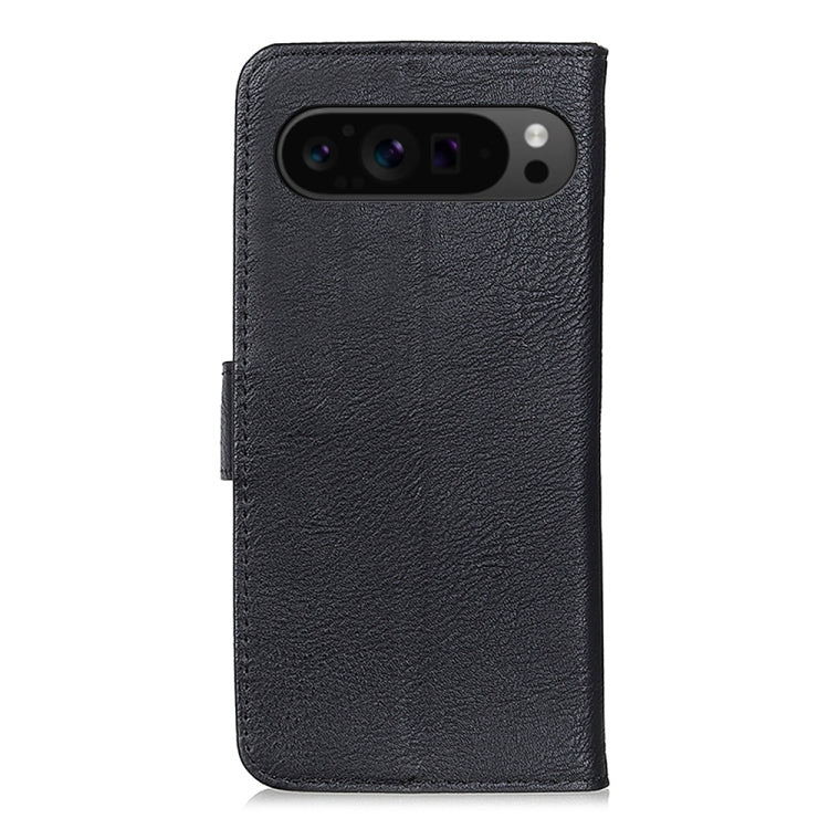 For Google Pixel 9 Pro KHAZNEH Cowhide Texture Horizontal Flip Leather Phone Case(Black) - Google Cases by buy2fix | Online Shopping UK | buy2fix