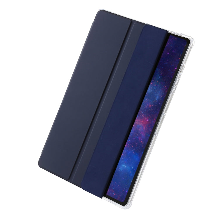 For Samsung Galaxy Tab S9+ 3-Fold Clear Acrylic Leather Tablet Case(Dark Blue) - Galaxy Tab S9+ Cases by buy2fix | Online Shopping UK | buy2fix