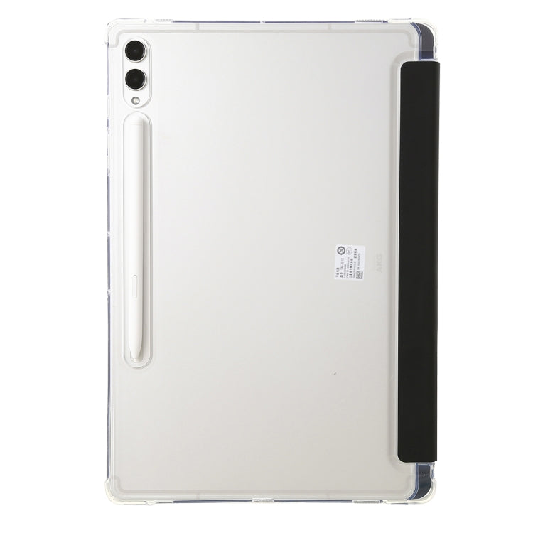 For Samsung Galaxy Tab S9 Clear Acrylic Deformation Leather Tablet Case(Black) - Galaxy Tab S9 Cases by buy2fix | Online Shopping UK | buy2fix