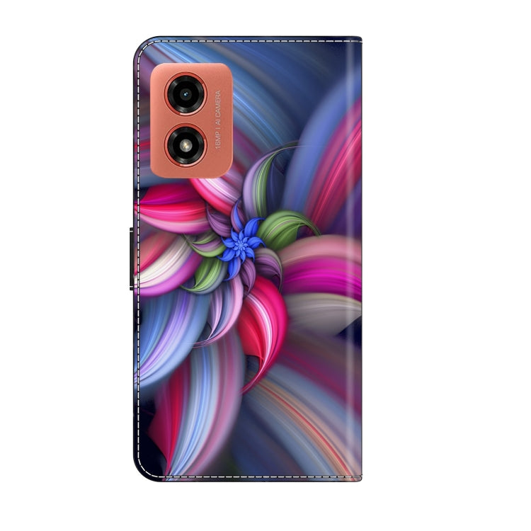 For Motorola Moto G Play 2024 Crystal 3D Shockproof Protective Leather Phone Case(Colorful Flower) - Motorola Cases by buy2fix | Online Shopping UK | buy2fix