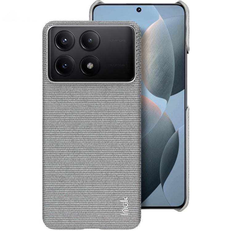 For Xiaomi Redmi K70 5G/K70 Pro 5G imak Ruiyi Series Cloth Texture PU + PC Phone Case(Light Grey) - K70 Pro Cases by imak | Online Shopping UK | buy2fix