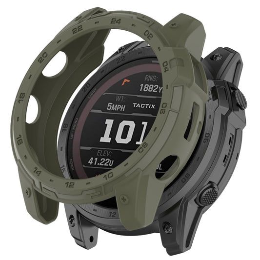 For Garmin Tactix 7 Amoled Armor Hollow TPU Watch Protective Case(Green) - Watch Cases by buy2fix | Online Shopping UK | buy2fix