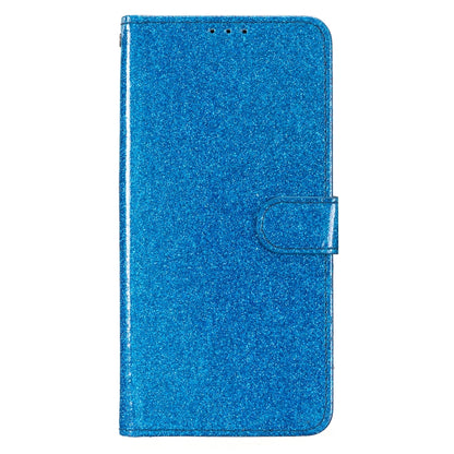 For Motorola Edge 2024 Glitter Powder Flip Leather Phone Case(Blue) - Motorola Cases by buy2fix | Online Shopping UK | buy2fix