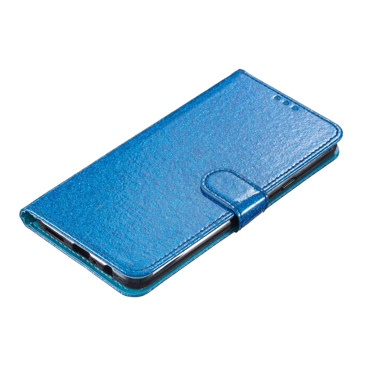 For Motorola Edge 2024 Glitter Powder Flip Leather Phone Case(Blue) - Motorola Cases by buy2fix | Online Shopping UK | buy2fix