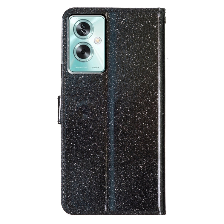 For OPPO A79 5G / A2 5G Glitter Powder Flip Leather Phone Case(Black) - OPPO Cases by buy2fix | Online Shopping UK | buy2fix