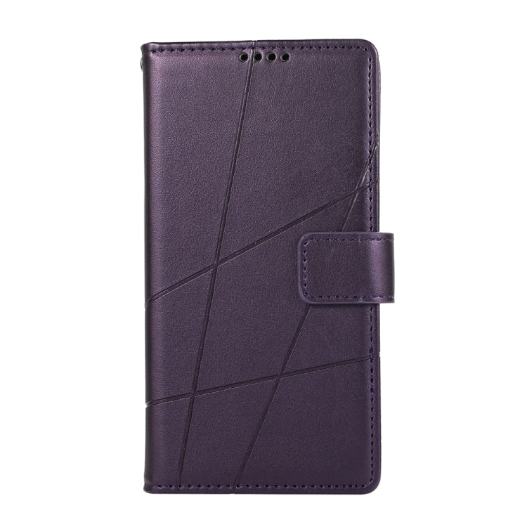For Xiaomi 14 Pro PU Genuine Leather Texture Embossed Line Phone Case(Purple) - 14 Pro Cases by buy2fix | Online Shopping UK | buy2fix