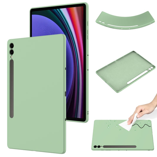 For Samsung Galaxy Tab S9+ Pure Color Liquid Silicone Shockproof Tablet Case(Green) - Galaxy Tab S9+ Cases by buy2fix | Online Shopping UK | buy2fix