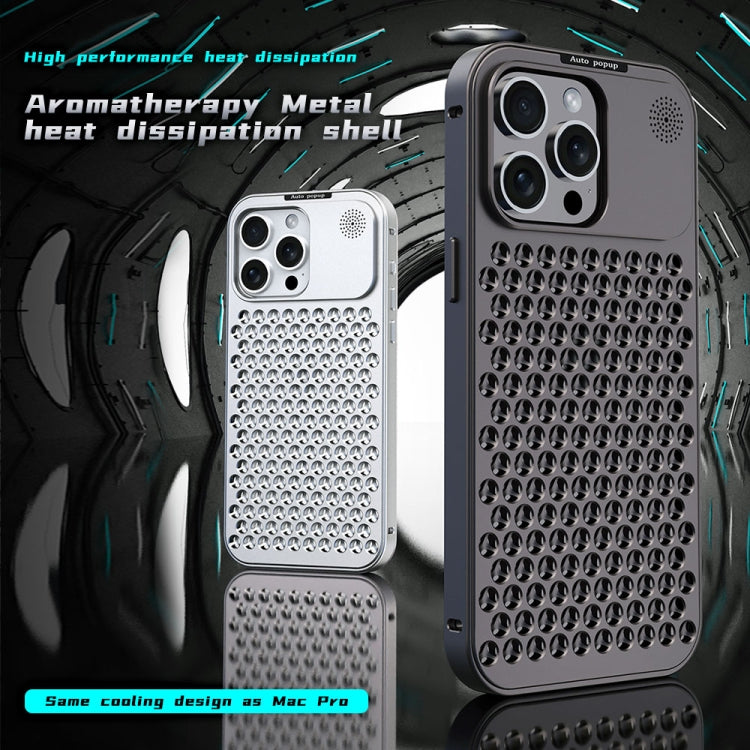 For iPhone 12 Pro Max R-JUST RJ58 Aromatherapy Metal Cooling Phone Case(Grey) - iPhone 12 Pro Max Cases by R-JUST | Online Shopping UK | buy2fix