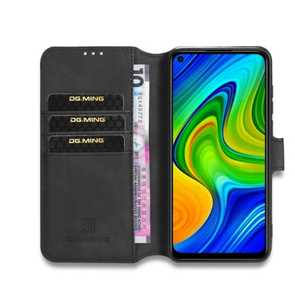 For Xiaomi Redmi 10X 4G / Redmi Note 9 DG.MING Retro Oil Side Horizontal Flip Case(Black) - Xiaomi Cases by DG.MING | Online Shopping UK | buy2fix