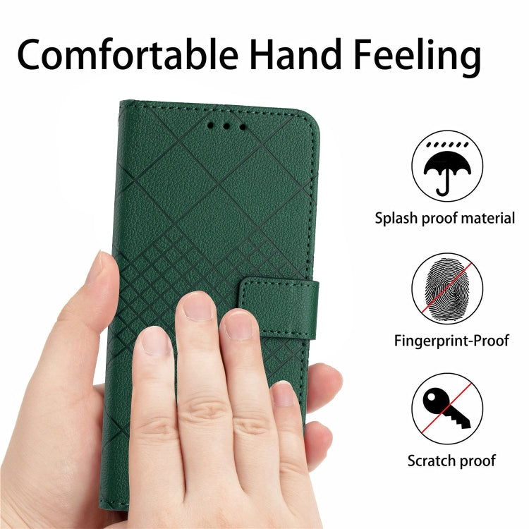 For Google Pixel 9 Rhombic Grid Texture Leather Phone Case(Green) - Google Cases by buy2fix | Online Shopping UK | buy2fix