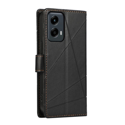 For Motorola Moto G Stylus 5G 2024 PU Genuine Leather Texture Embossed Line Phone Case(Black) - Motorola Cases by buy2fix | Online Shopping UK | buy2fix