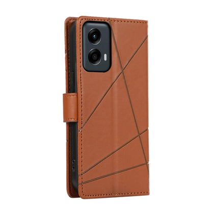 For Motorola Moto G Stylus 5G 2024 PU Genuine Leather Texture Embossed Line Phone Case(Brown) - Motorola Cases by buy2fix | Online Shopping UK | buy2fix