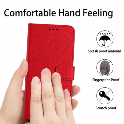 For Motorola Edge 5G 2024 Rhombic Grid Texture Leather Phone Case(Red) - Motorola Cases by buy2fix | Online Shopping UK | buy2fix