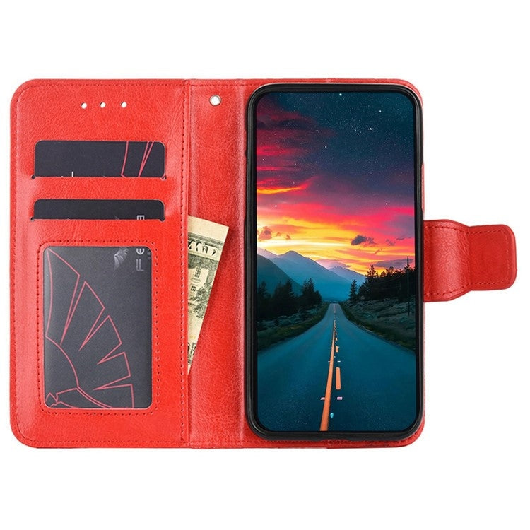 For Motorola Moto G Play 4G 2024 Crystal Texture Leather Phone Case(Red) - Motorola Cases by buy2fix | Online Shopping UK | buy2fix