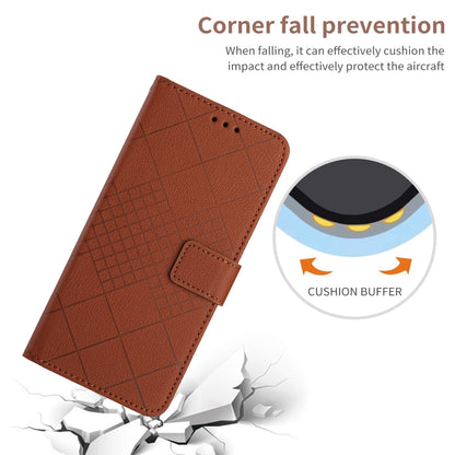 For Xiaomi 14 Pro Rhombic Grid Texture Leather Phone Case(Brown) - 14 Pro Cases by buy2fix | Online Shopping UK | buy2fix