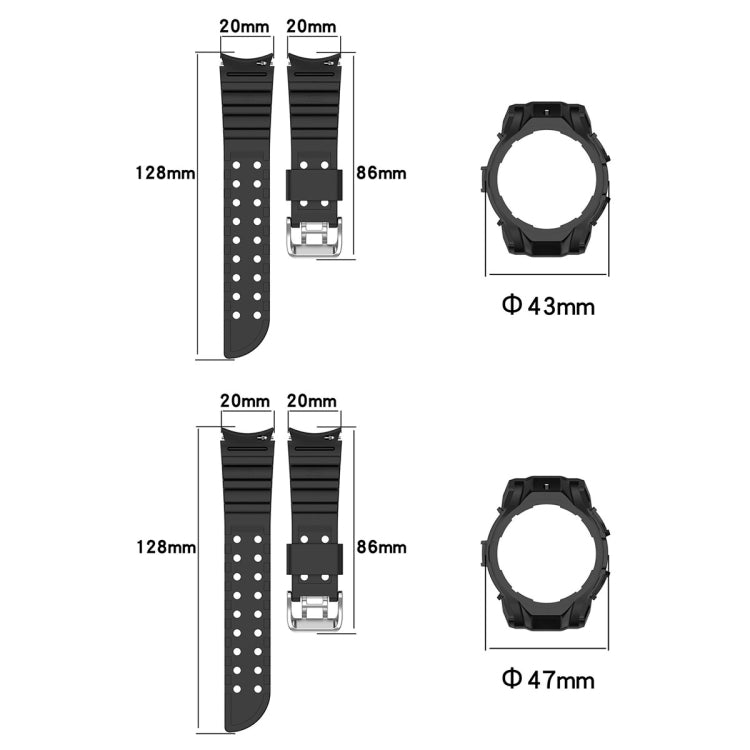 For Samsung Galaxy Watch 6 40mm Armor Silicone Watch Band + Watch Case Set(Light Grey) - Watch Bands by buy2fix | Online Shopping UK | buy2fix