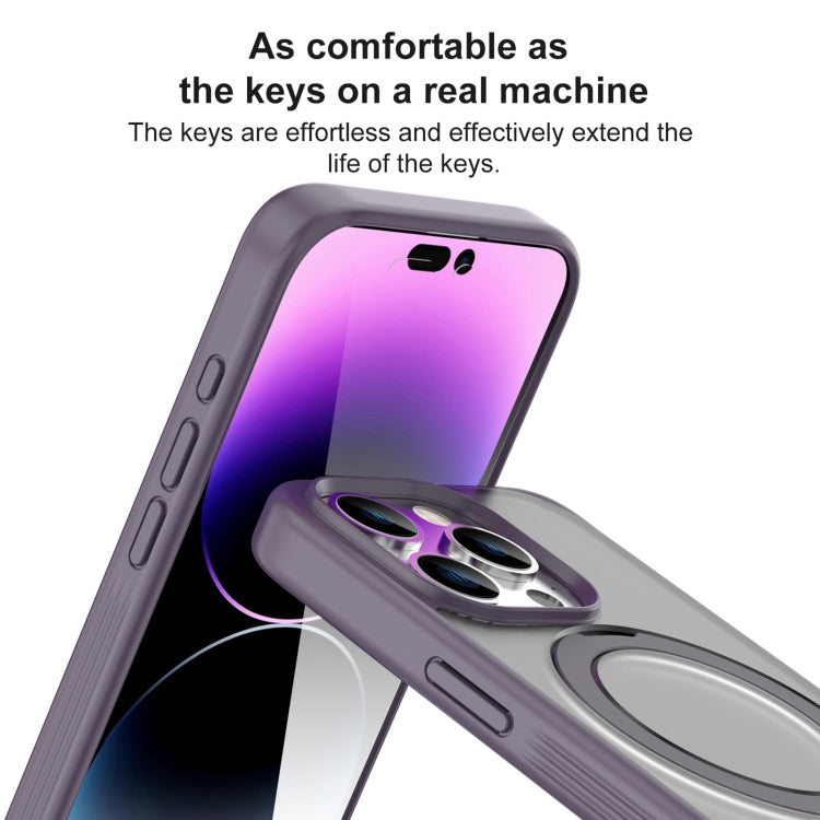 For iPhone 15 Pro Max Mutural MagSafe Magnetic Holder Phone Case(Dark Purple) - iPhone 15 Pro Max Cases by Mutural | Online Shopping UK | buy2fix