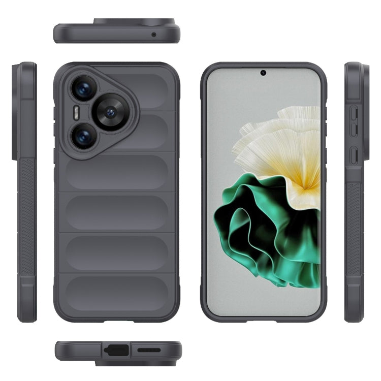 For Huawei Pura 70 Magic Shield TPU + Flannel Phone Case(Dark Grey) - Huawei Cases by buy2fix | Online Shopping UK | buy2fix