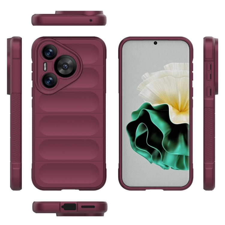 For Huawei Pura 70 Magic Shield TPU + Flannel Phone Case(Wine Red) - Huawei Cases by buy2fix | Online Shopping UK | buy2fix