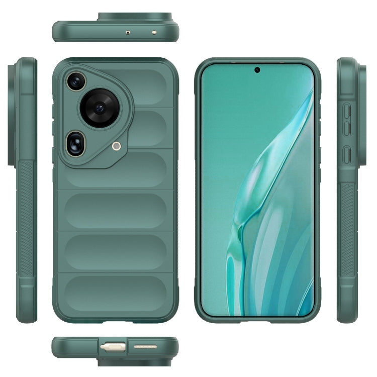 For Huawei Pura 70 Ultra Magic Shield TPU + Flannel Phone Case(Dark Green) - Huawei Cases by buy2fix | Online Shopping UK | buy2fix