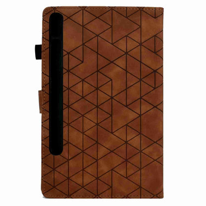 For Samsung Galaxy Tab S9 Rhombus TPU Smart Leather Tablet Case(Brown) - Galaxy Tab S9 Cases by buy2fix | Online Shopping UK | buy2fix