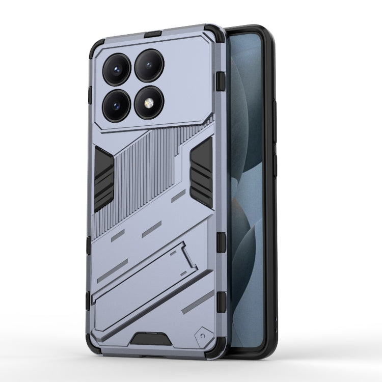 For Xiaomi Redmi K70E 5G Punk Armor 2 in 1 PC + TPU Phone Case with Holder(Grey) - K70E Cases by buy2fix | Online Shopping UK | buy2fix