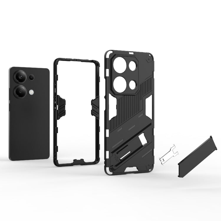 For Xiaomi Redmi Note 13 Pro 4G Global Punk Armor 2 in 1 PC + TPU Phone Case with Holder(Black) - Note 13 Pro Cases by buy2fix | Online Shopping UK | buy2fix