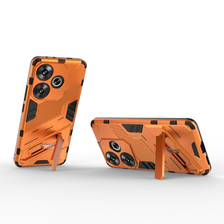 For Xiaomi Redmi Turbo 3 5G Punk Armor 2 in 1 PC + TPU Phone Case with Holder(Orange) - Xiaomi Cases by buy2fix | Online Shopping UK | buy2fix