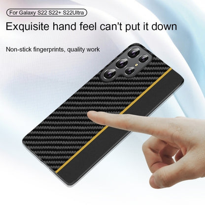 For Samsung Galaxy S25+ 5G Ultra-thin Carbon Fiber Texture Splicing Phone Case(Yellow) - Galaxy S25+ 5G Cases by buy2fix | Online Shopping UK | buy2fix