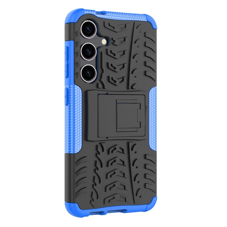 For Samsung Galaxy S24 5G Tire Texture TPU + PC Phone Case with Holder(Blue) - Galaxy S24 5G Cases by buy2fix | Online Shopping UK | buy2fix