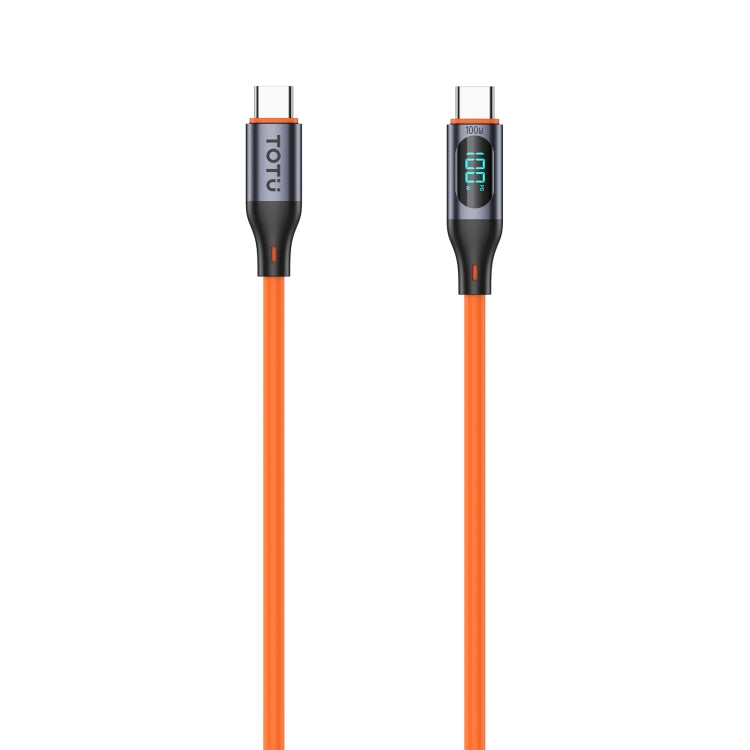 TOTU CB-7-CC 100W USB-C / Type-C to Type-C Digital Display Fast Charging Silicone Cable, Length: 1m(Orange) - USB-C & Type-C Cable by TOTUDESIGN | Online Shopping UK | buy2fix